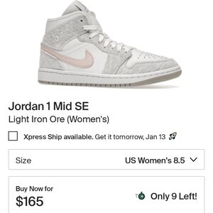 Jordan 1 Mid SE Light Iron Ore Women's Shoes